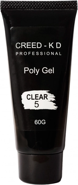 фото Полігель для нарощування нігтів Poly Gel CREED-KD #CLEAR5  • 60 мл • прозорий 0