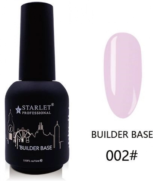 фото  База для нарощування нігтів Builder Base Starlet Professional #002  • блідо рожевий • 15 мл 0