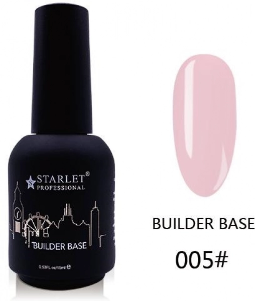 фото  База для нарощування нігтів Builder Base Starlet Professional #005  • рожевий • 15 мл 0