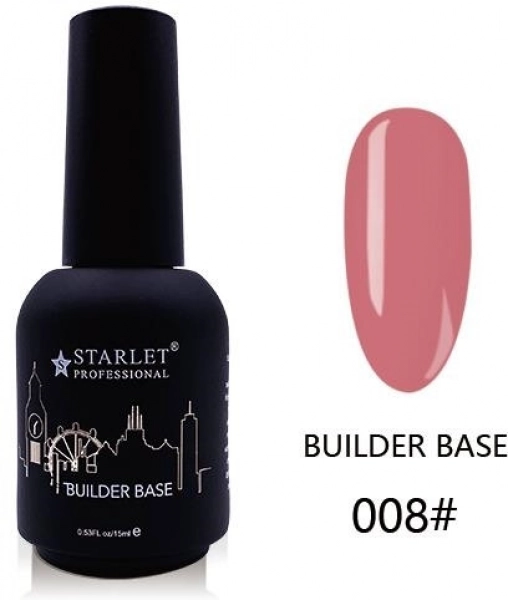 фото  База для нарощування нігтів Builder Base Starlet Professional #008  • ліловий • 15 мл 0