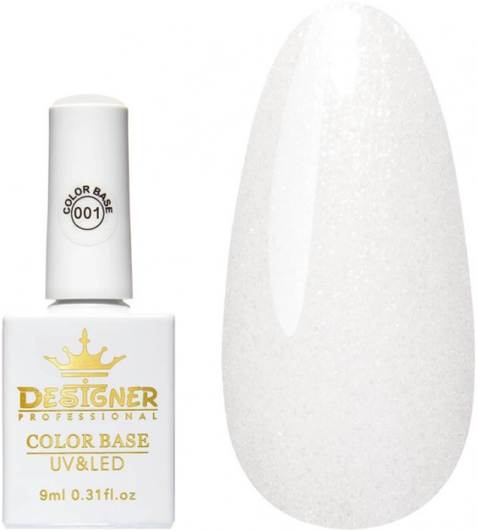 фото Базовое покрытие Designer Professional Color Base 9 мл #001  • 9 мл • білий 0