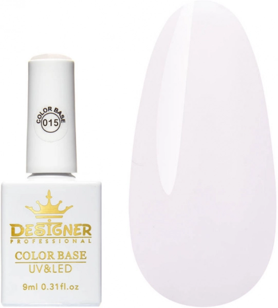 фото Базовое покрытие Designer Professional Color Base 9 мл #015  • 9 мл • молочний 0