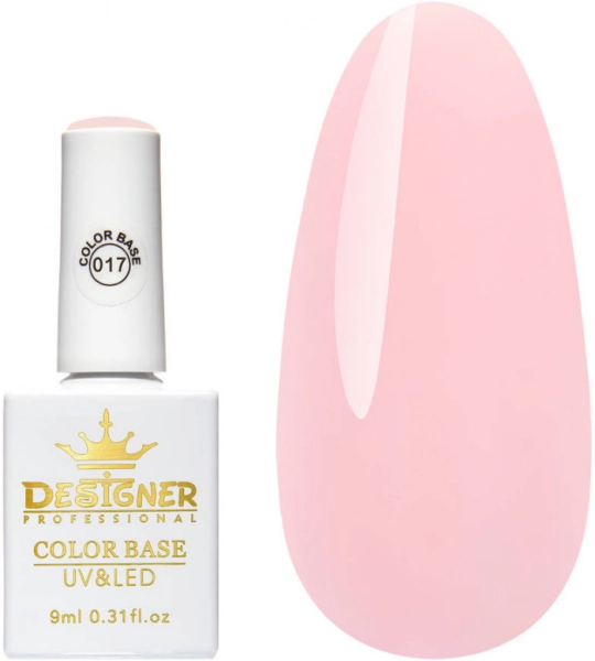 фото Базовое покрытие Designer Professional Color Base 9 мл #017  • 9 мл • блідо рожевий 0