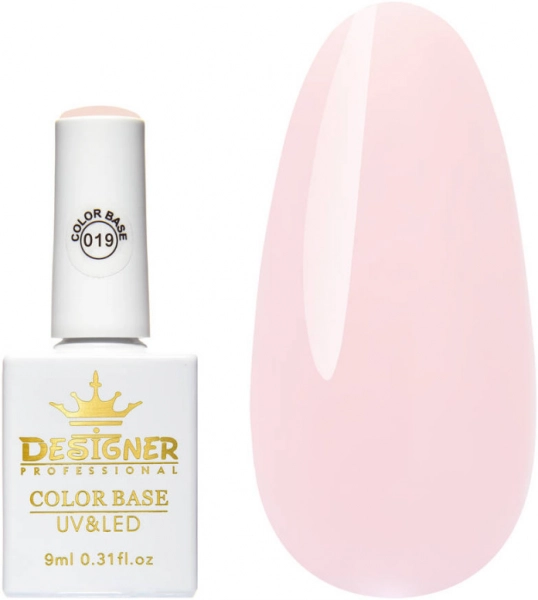 фото Базовое покрытие Designer Professional Color Base 9 мл #019  • 9 мл • блідо рожевий 0