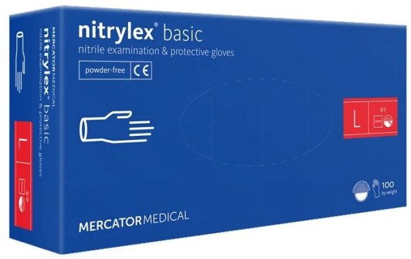 фото Неопудрені нітрилові рукавички Mercator Nitrylex Basic  L • 100 шт 0