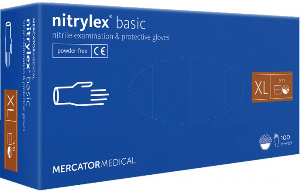 фото Неопудрені нітрилові рукавички Mercator Nitrylex Basic  XL • 100 шт 0