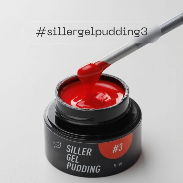 фото Твердий гель-лак Siller Gel Pudding #3  • червоний • 5 мл 2