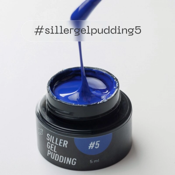 фото Твердий гель-лак Siller Gel Pudding #5  • синій • 5 мл 2