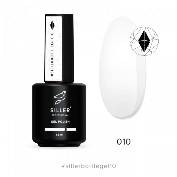 фото Твердий гель для нігтів Siller Bottle Gel #010  • 15 мл • білий 1