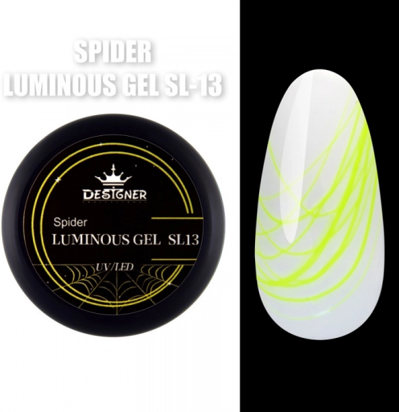 фото Люмінесцентна гель-павутинка для дизайну Luminous Spider Gel Designer Professional #SL-13  • 8 мл 0