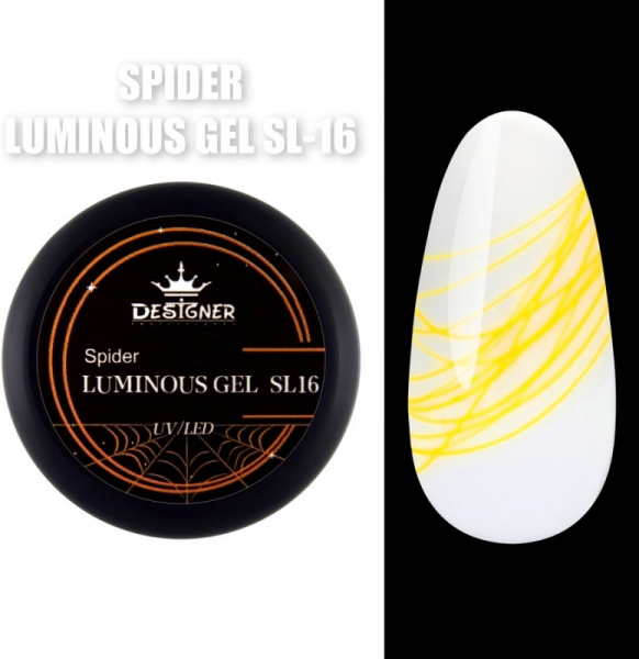 фото Люмінесцентна гель-павутинка для дизайну Luminous Spider Gel Designer Professional #SL-16  • 8 мл 0