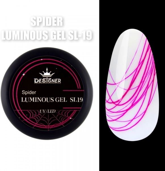 фото Люмінесцентна гель-павутинка для дизайну Luminous Spider Gel Designer Professional #SL-19  • 8 мл 0