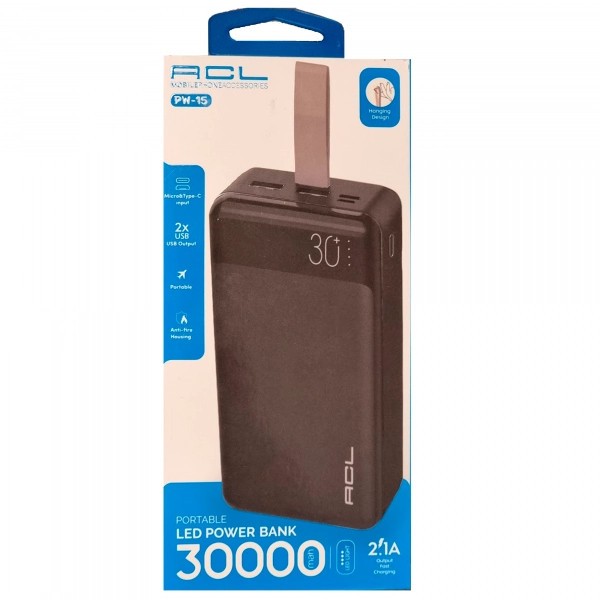 фото PowerBank ACL PW Series #PW-15  • чорний • 30000 mAh 0