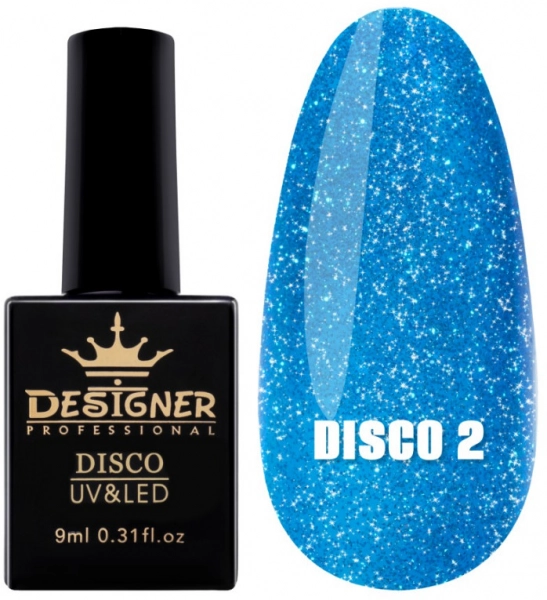 фото Світловідбивний гель лак Disco Designer Professional #2  • 9 мл • електрик 0