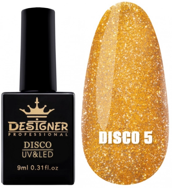 фото Світловідбивний гель лак Disco Designer Professional #5  • 9 мл • бурштиновий 0