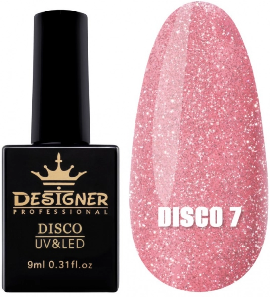 фото Світловідбивний гель лак Disco Designer Professional #7  • 9 мл • фуксія 0