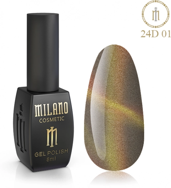 фото Гель-лак для нігтів котяче око 24D Cat Eyes Milano Cosmetic #01  • 8 мл • світло коричневий 0