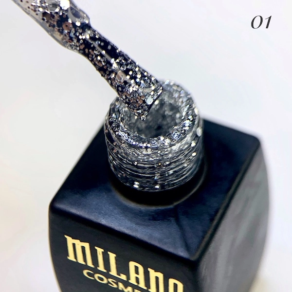 фото Гель-лак для нігтів Galaxy Glitter Milano Cosmetic #01  • 8 мл 1