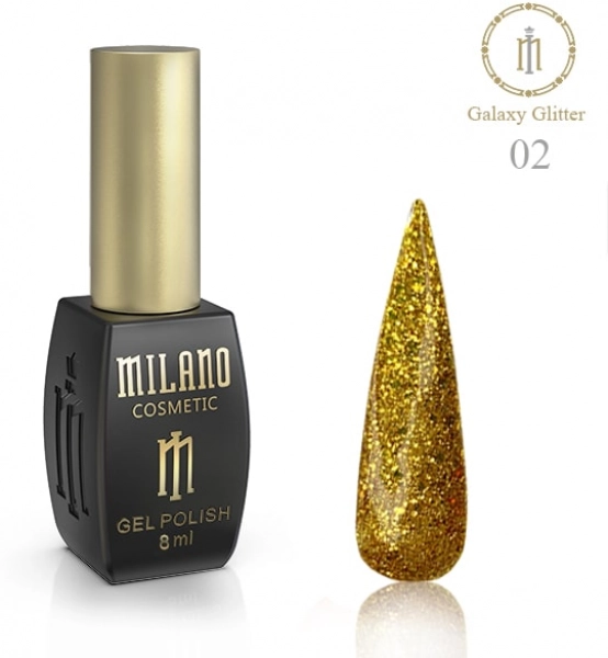 фото Гель-лак для нігтів Galaxy Glitter Milano Cosmetic #02  • 8 мл 0