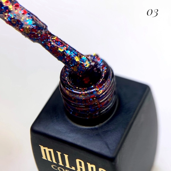 фото Гель-лак для нігтів Galaxy Glitter Milano Cosmetic #03  • 8 мл 1