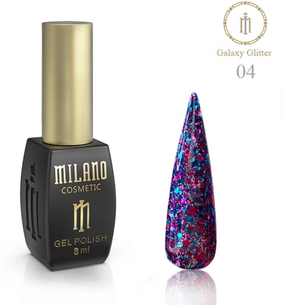 фото Гель-лак для нігтів Galaxy Glitter Milano Cosmetic #04  • 8 мл 0