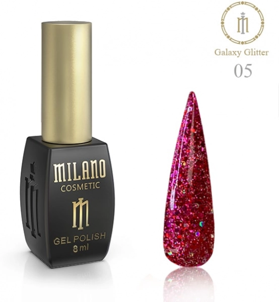 фото Гель-лак для нігтів Galaxy Glitter Milano Cosmetic #05  • 8 мл 0