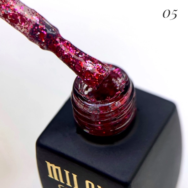 фото Гель-лак для нігтів Galaxy Glitter Milano Cosmetic #05  • 8 мл 1