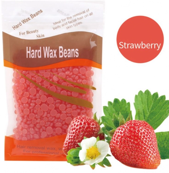 фото Віск у гранулах 100гр Hard Wax Beans  червоний • полуниця 0