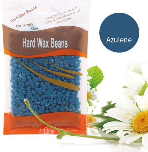 фото Віск у гранулах 100гр Hard Wax Beans  синій • квіти 0