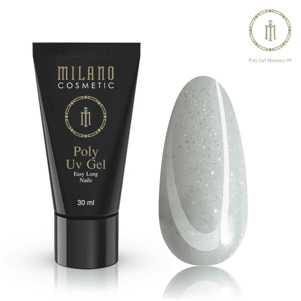 фото Моделюючий гель для нігтів Milano Polygel Shimmer #009  • темно-сірий • 30 мл 0