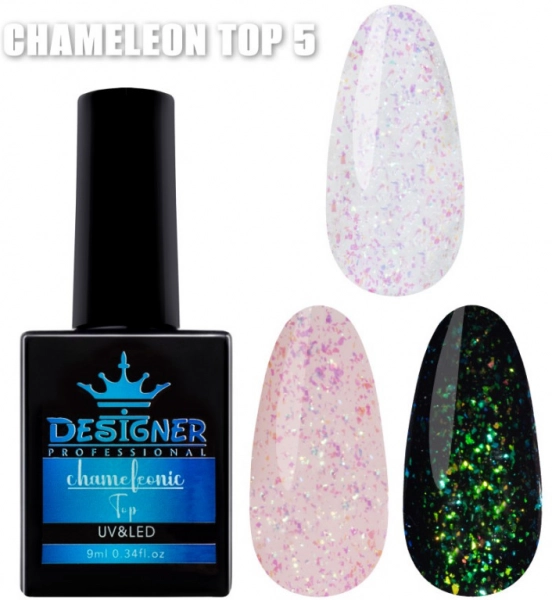 фото Топове покриття із поталлю Designer Professional Chamelionic Top #5  • 9 мл 0