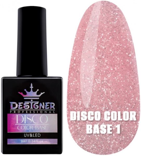 фото Світловідбивне базове покриття Designer Professional Disco Color Base #1  • 9 мл • рожевий 0