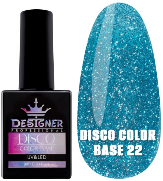 фото Светоотражающее базовое покрытие Designer Professional Disco Color Base #22  • 9 мл • фиолетовый 0