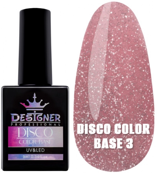 фото Світловідбивне базове покриття Designer Professional Disco Color Base #3  • 9 мл • фуксія 0