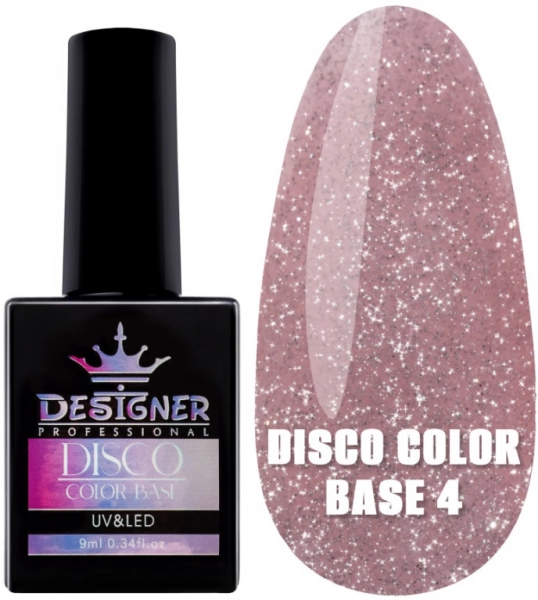 фото Светоотражающее базовое покрытие Designer Professional Disco Color Base #4  • 9 мл • лиловий 0