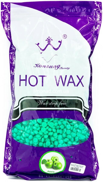 фото Плівковий віск для депіляції Hot Wax 100 гр #Apple  • блакитний • яблуко • 100 мл 0