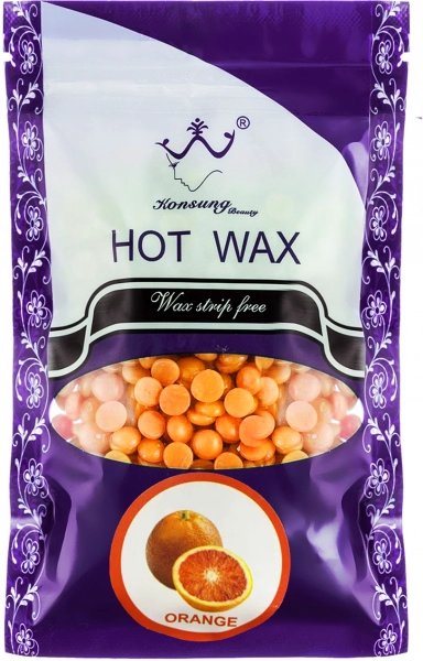 фото Плівковий віск для депіляції Hot Wax 100 гр #Orange  • помаранчевий • цитрусові • 100 мл 0