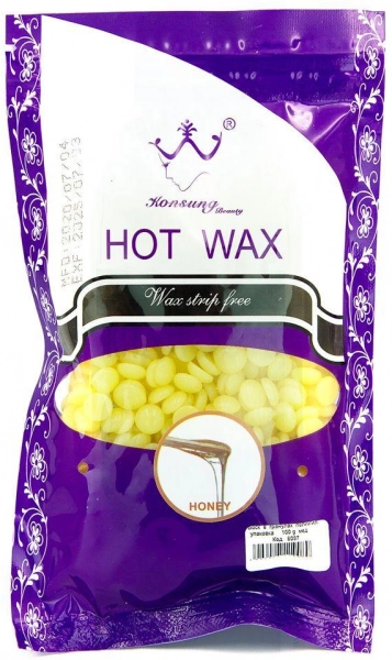 фото Плівковий віск для депіляції Hot Wax 100 гр #Honey  • жовтий • мед • 100 мл 0