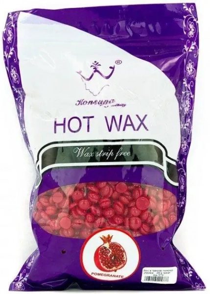 фото Плівковий віск для депіляції Hot Wax 100 гр  червоний • гранат • 100 мл 0