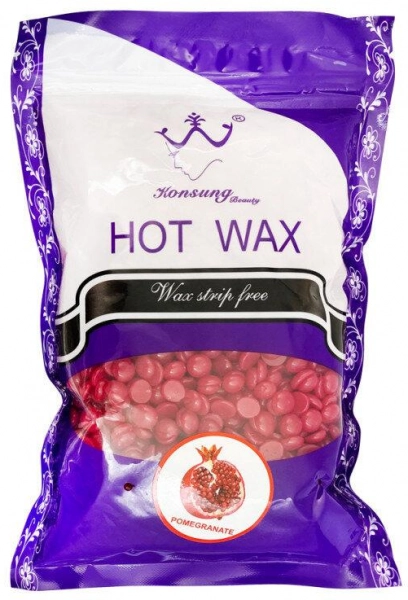 фото Плівковий віск для депіляції Hot Wax 500 гр #Pomergranate  • червоний • гранат • 500 мл 0