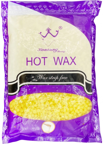 фото Плівковий віск для депіляції Hot Wax Konsung 1кг  жовтий • мед • 1 л 0