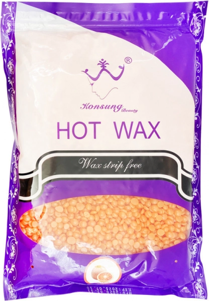 фото Плівковий віск для депіляції Hot Wax Konsung 1кг  помаранчевий • цитрусові • 1 л 0