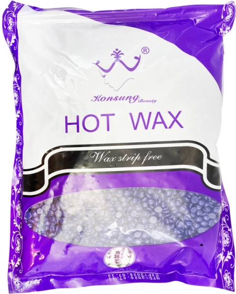 фото Плівковий віск для депіляції Hot Wax Konsung 1кг  фіолетовий • лаванда • 1 л 0