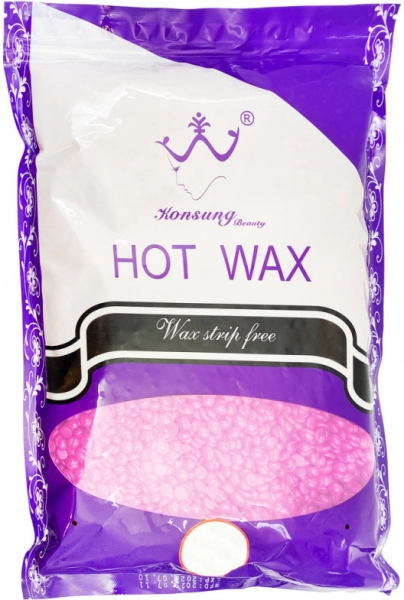 фото Плівковий віск для депіляції Hot Wax Konsung 1кг  рожевий • троянда • 1 л 0